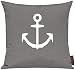 Shirtinstyle Kissenhülle Kissenbezug Sofakissen Motiv Heimathafen, Family, Anker, Maritim Urlaub Wasser See, Farbe grau