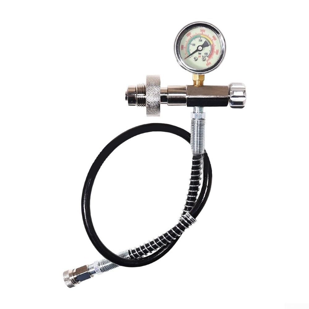 Alta pressione ARA Gauge 0-6000psi doppia scala | Per metallo pesante, gamma 0-6000psi, tubo ad alta pressione da 61 cm, doppia scala psi/bar, quadrante trasparente da 46 mm
