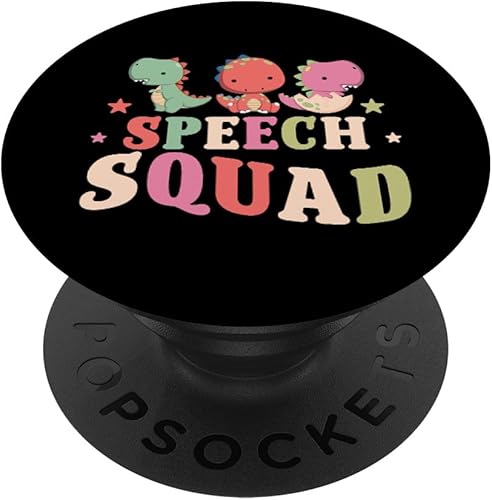 Speech Squad Cute Dinosaur Speech Therapy Pathologist PopSockets Standard PopGrip disponible en Yaxa Mexico