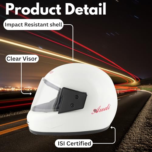 Image of Sage Square Audi Full Face Clear Visor Helmet | ISI Certified | High Standard Safety | Extra Comfort & Stylish