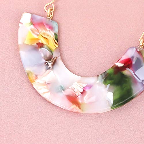 Acrylic Earrings Tortoise Hoop Earrings Statement Wire Resin Earrings Fan Drop Dangle Earring for Women4