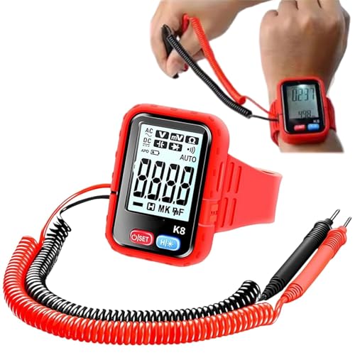 Image of Serplex Wrist-Worn Digital Multimeter with 4.3 Inch LCD Display, True RMS, Auto-Ranging, AC /DC Voltage Current Resistance Continuity Diode Capacitance Frequency Measurement for Electricians and DIY