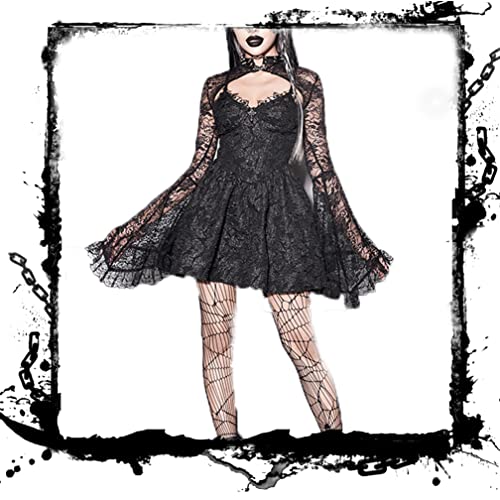 Image of Goth Shrug Black Gothic Victorian Shrugs Crop Top For Women