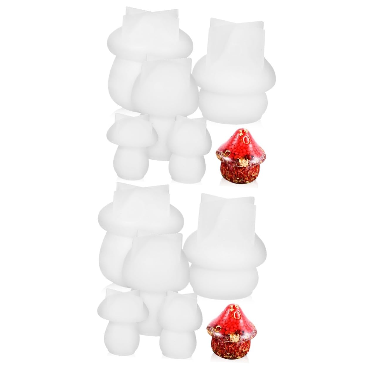 jojofuny 2 Set Stampo Silicone Per Barattoli Forma Fungo Per Creazioni Diy E Epoxy Per Decorazioni E Conservazione Piccoli 5 Pezzi*2