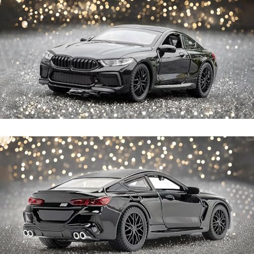 Image of 1 /32 B-M-W M8 Luxury Car Toy Metal Pull Back Diecast Car with Openable Door and Sound Light, Gifts Toys for Kids【 Colors as Per Stock 】