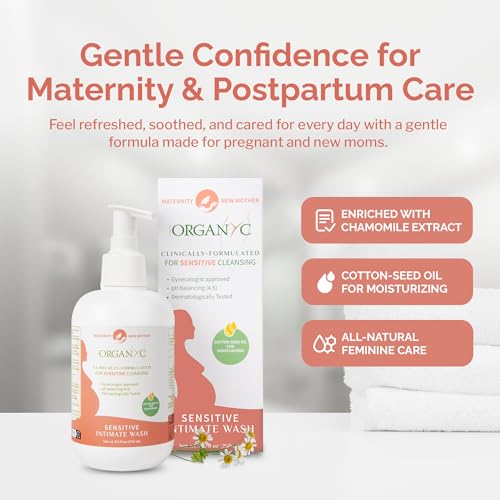 Organyc Feminine Wash for Maternity, Intimate Skin Care, Gentle Hygiene Essentials with Moisturizing Cottonseed Oil & Chamomile, Postpartum Essentials, 8.5 fl oz - Image 5