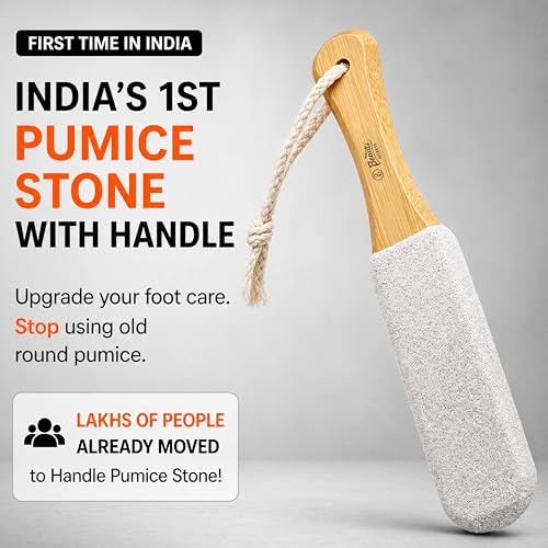 Image of Beaute Secrets Double-Sided Pumice Stone with Handle | Foot Scrubber & Callus Remover for Dead Skin | Pedicure Foot File for Cracked Heels, Corns & Hard Skin - Shower Safe Foot Care Tool
