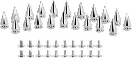 Miniatura 1 de ViaGasaFamido 20 púas de cono de 0.394 x 0.787 pulgadas con rosca de metal, clavos de árbol de bala, remaches para cuero, manualidades, ropa,