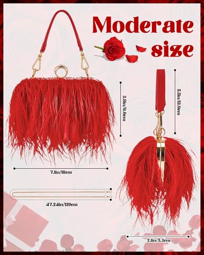 Image of Tessco for you Ostrich Feather Purse for Women