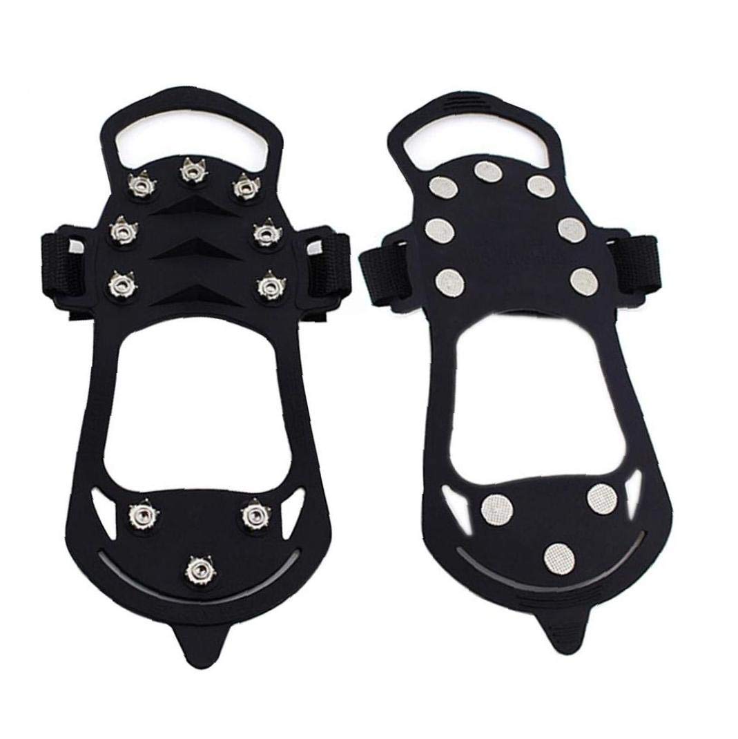 Poignées de Glace Crampons de Neige Crampons de Traction Pinces de démarrage de Chaussures Anti-dérapant 10 Crampons pour la Marche hivernale