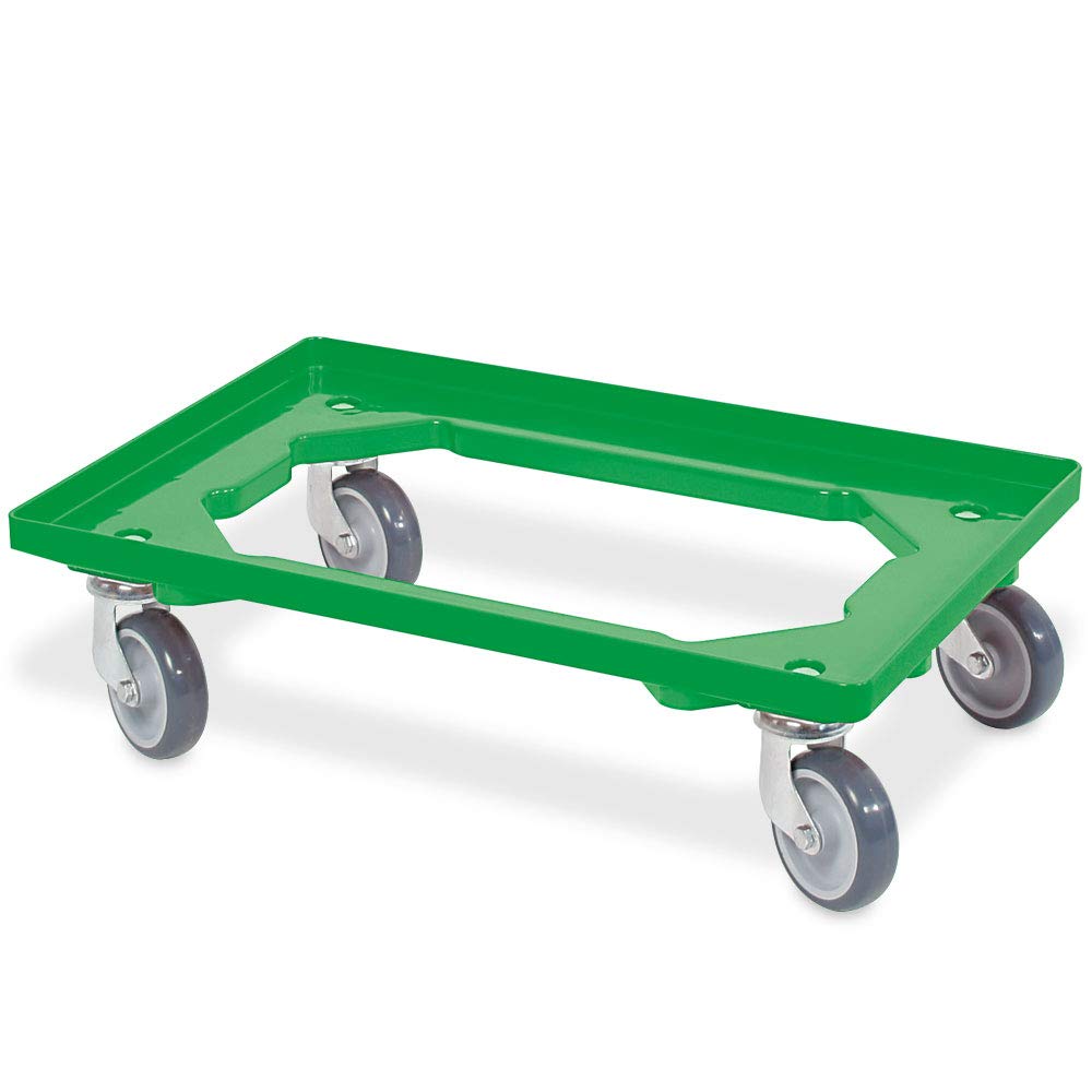 BRB Lot de 5 roulettes de logistique pour conteneurs 600 x 400 mm (bleu/vert/orange/rouge/blanc)