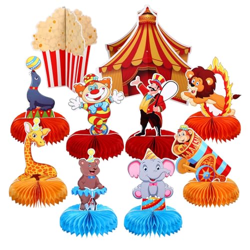 Bubaxuce 10 Pièces Décorations De Fête Carnaval Cirque Thème Accessoires pour Tables Centres De Table Gâteaux Ornements Cadeaux
