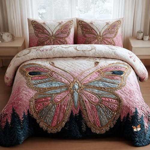 Image of Rosealia Bedsheet Set with 7D Digital Prints, Cotton Feel, Queen Size, 90x100 Inches, 1 Bedsheet and 2 Pillow Covers (Design 1)