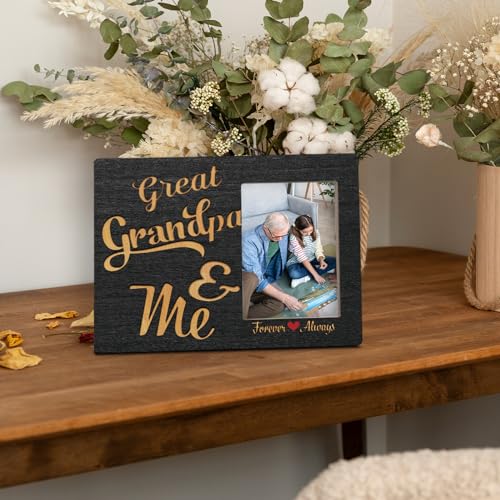 HIWX Great Grandpa Me Picture Frame Great Grandpa Gifts Grandparents Day Gift Grandpa Grandparent Picture Photo FrameGrandpa Grandparents Birthday Christmas Fathers Day Picture Photo Frames 4×6