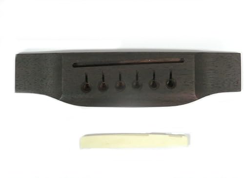 Miniatura 3 de Piezas de Guitarra Acústica Puente de palisandro con hueso Sillín 2 piezas gbmcr05