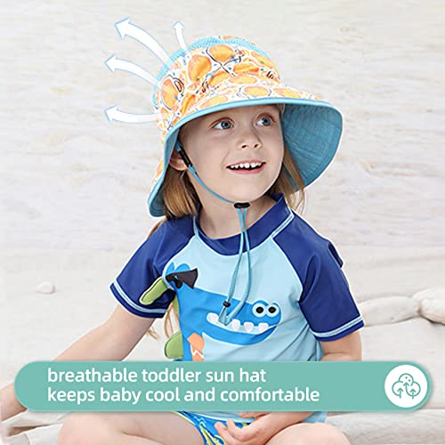 Baby Sun Hats Boys Girls Summer UPF 50+ Sun Protection Toddler Beach Hat Neck Flap Kid Cap with Wide Brim2