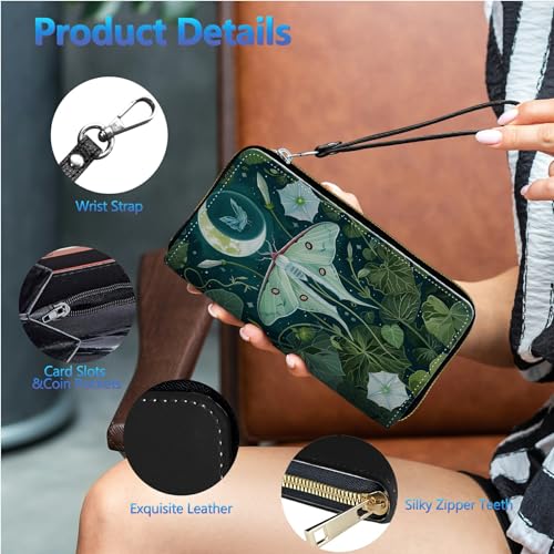 Image of Womens Wallet PU Leather Wristlet Wallets for Women, Large Capacity Lady Fashion Wallet Card Holder Zipper Wallet