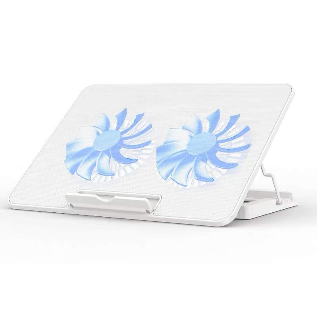 MYBA Laptop Cooling Pad Laptop Cooling Pads Laptop And Notebook Cooling Pad With 2 Fans At 1400 RPM Laptop Cooling Mat Gaming 2 USB Laptop Cooler Laptop Cooler (Color : White)