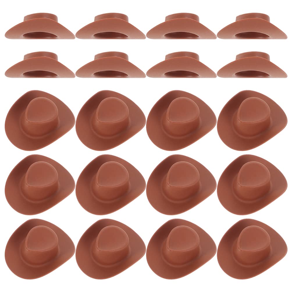 Alipis 40Pcs Mini Hat, Western Hat Miniature Doll Hats DIY Craft Supplies Tiny Dress Up Accessories for Doll, Snowman, Themed Party Decor Toys for Kids Toddler