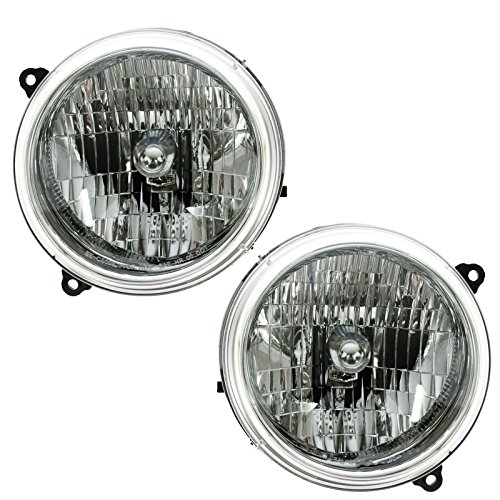 1A Auto Headlight Assembly Set Headlights Driver & Passenger Side Compatible with 2002-2004 Jeep Liberty CH2502136 CH2503136