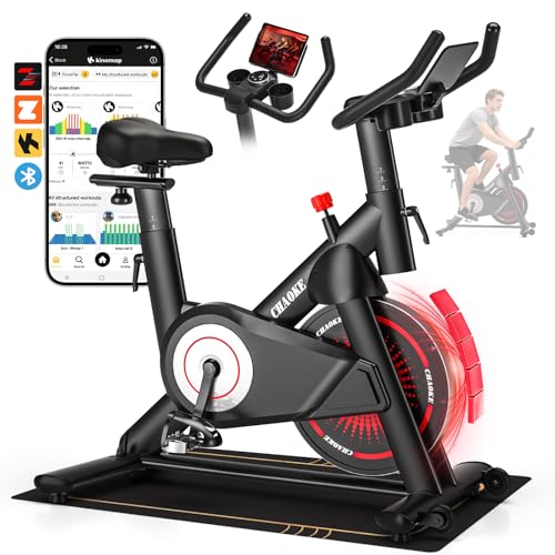 CHAOKE Exercise Bike, Quiet Adjustable Magnetic Stationary Bike for Home Cardio with App Compatible,...
