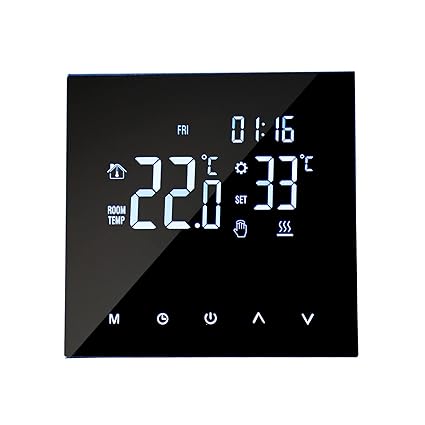 Generic Smart Heating Thermostat Digital Controller Touchs n L Display Week Programmable Water Floor Heating & Gas Boiler Thermostat Anti-Freeze for Home School Office Hotel
