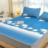 Odot Matratzenschoner Gesteppt, Karikatur Stil Matratzenschutz Latexfüller Matratzenschutzbezüge und Kissenbezug, Matratzenauflage Matratzen Topper (Kokosnussbaum,90x200cm-2 Stücke)