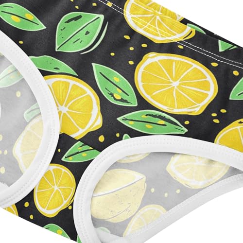 Wusikd Lemon Girls' Underwear Cotton Yellow Green Girls Briefs Soft Toddler Underwear 2T4
