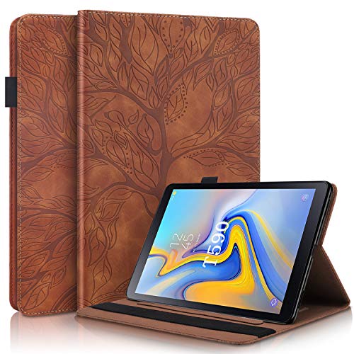 Housse Galaxy Tab A 10.5 2018 idéale pour le bureau et les voyages étui cuir marron