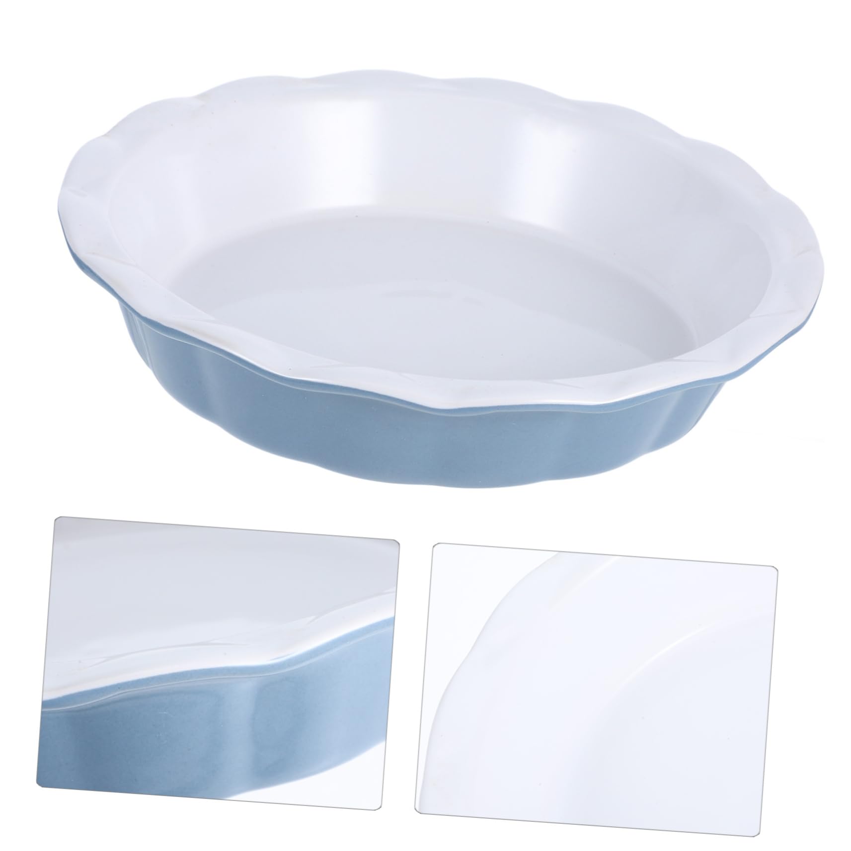 Amosfun Plat à Tarte Rond en Céramique, Cuisson Homogène, 1 Pièce
