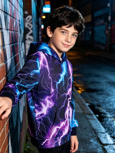 Image of TUONROAD Boys Hoodies 3D Graphic Sweatshirt Lightweight Pullover 6-16T cool