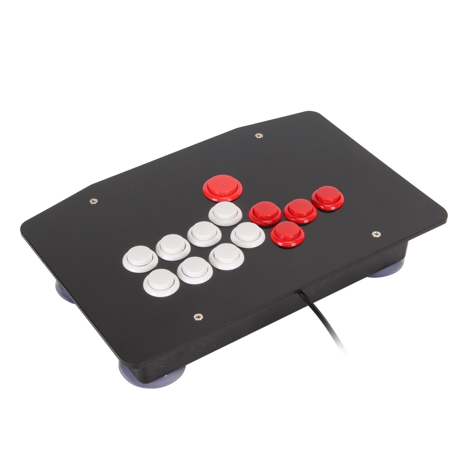 Focket Stick, Fight Stick con Codificatore USB a Bassa Latenza, Controller di Gioco con 5 Tasti Direzionali 8 Pulsanti Funzione 4 Ventose per PC STEAM