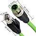 Lonlonty M12 4 Pin to RJ45 Shielded Cable Assembly, Industrial Field-wireable M12 4 Pin D Code Male to RJ45 Ethernet CAT5e Cable Assembly 3.3Ft Shielded Patch Cord for Automation Application