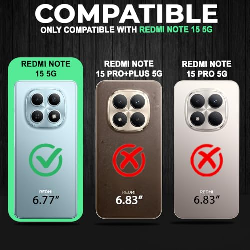 Image of AESTMO Redmi Note 15 5G / Redmi Note 15 SE 5G / Poco M8 5G Back Cover | 360 Protection | Crystal Clear Hard Back Transparent | Compatible with MagSafe Accessories (PC+TPU, Black Bumper)