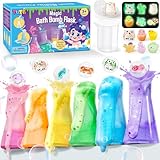 TUZT Kids Bath Bombs Potions Kit with 12PCS Surprise Toys Inside & 6PCS Bubble Bath Bottles for Toddlers, Glow-in-The-Dark Toys, Perfect Birthday Christmas Bath Toy Gift for Toddlers Kids Boys Girls