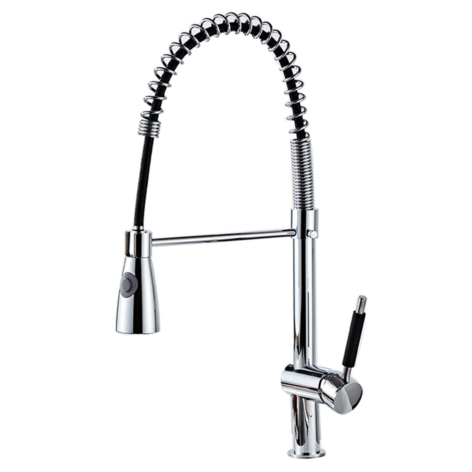 DFGHNBVC Kitchen Faucet With Pull Out Dual Function Sprayer 360 ° Swivel High Arc Spring Kitchen Sink Faucet Modern Brass Chrome Single Handle Hot And Cold Water Mixer Tap