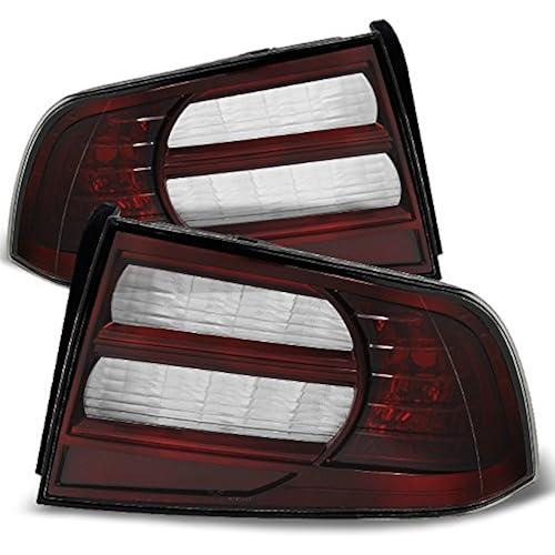 AKKON - For Acura TL UA6 UA7 Dark Red Clear Tail Lights Rear Brake Lamps Replacement Left + Right
