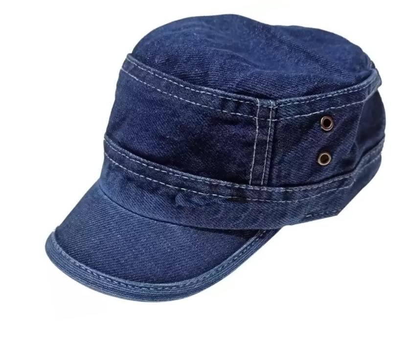 Captain Plain Blue Short Men Caps & Hats for Running,Gym,Cricket,Baseball caps & Hats Stylish Flat Jeans caps-image-16