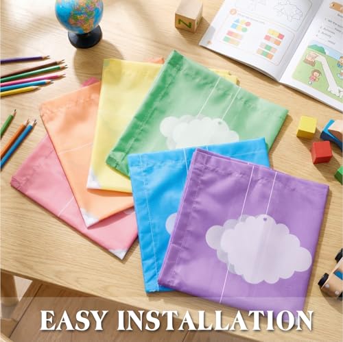 Image of VIHOSE 6 Pcs Fluorescent Light Covers for Ceiling Lights Classroom Magnetic Light Covers Classroom Filters Office School Drop Ceiling, 4 x 2 ft(Cute Cloud)