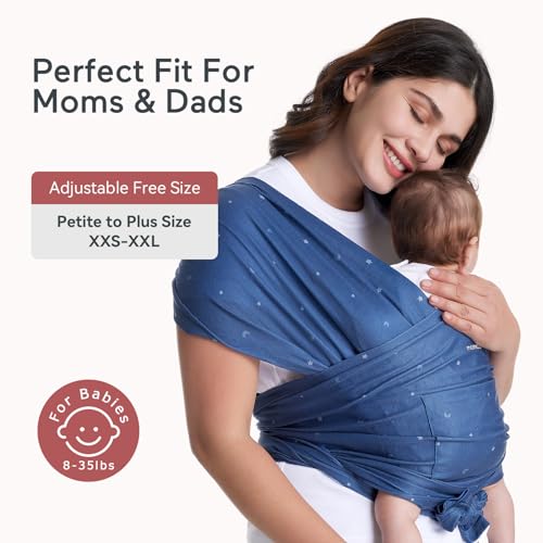 image for Momcozy Baby Wrap Carrier, Ergonomic Infant Slings for Newborn to Todd