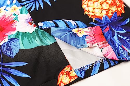 Image of Cromoncent Matching Hawaiian Outfits for Family, Dad and Son Matching Luau Beach Tropical Shirts Mommy Daughter Tropical Sets