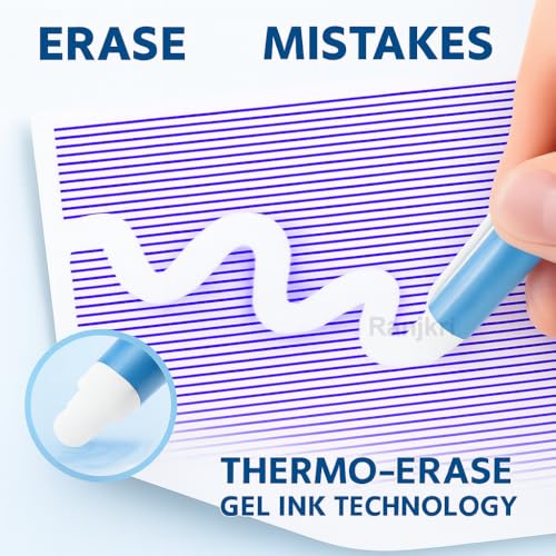 Image of Princess Pink Dream Erasable Gel Pens Set of 12 | 0.5 mm Fine Tip Blue Ink | Heat Erase Technology | Cute Stationery for Kids Students School Exams