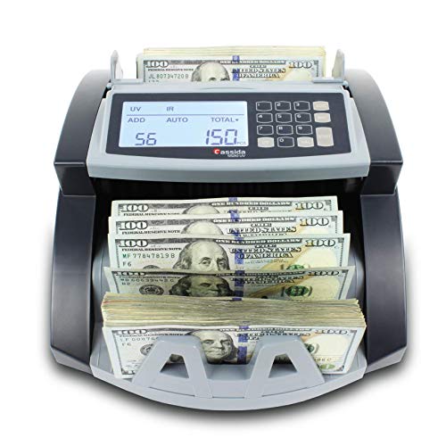 Cassida 5520 UV - USA Money Counter with UV/IR Counterfeit Detection - Bill Counting Machine w/ ValuCount, Add and Batch Modes - Large LCD Display & Fast Counting Speed 1,300 Notes/Minute - Thumbnail 5
