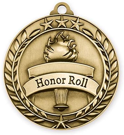 Express Medals Various Styles 1 to 50 Pack of Scholastic Student Honor Roll Medals Trophy Award with Neck Ribbon Medal Trophies Gift Prize A B WAM998