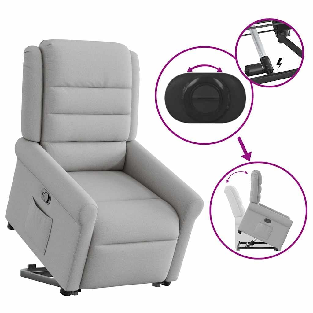 Sillón elevador reclinable gris nube
