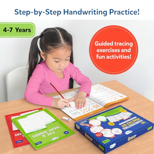 Image of Skillmatics Handwriting Practice Kit - 4 Stage-Based Writing Workbooks with Pencils & Eraser, Learn Patterns, Letters, Numbers & Words, Preschool Learning Set, Gift for Kids Ages 4, 5, 6, 7