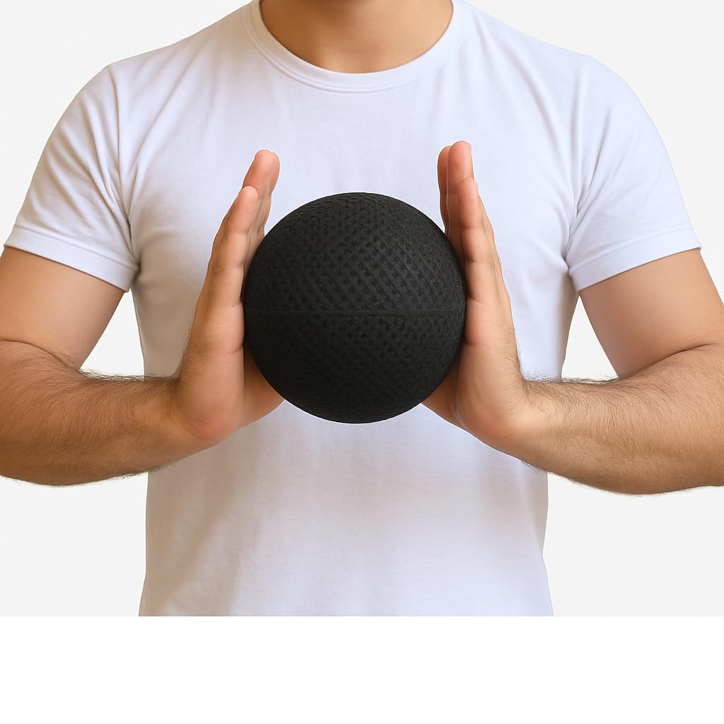 Exercise Ball (Polyurethane Foam Ball) for Yoga Pilates, Mini Workouts, Aerobics, Gym Workouts, Fitness, Physiotherapy Physio Massage (Brown 15cm of Diameter) Pack of 1 (Black)-image-7