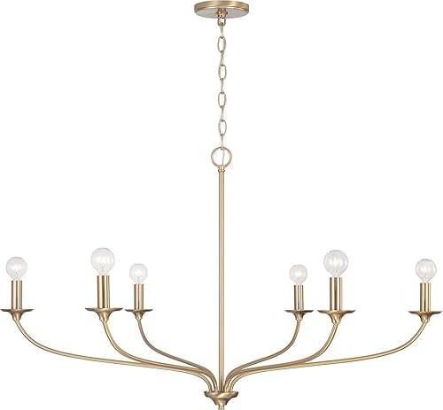 Capital Lighting 449961MA Dolan - Lámpara de araña redonda grande de estilo minimalista de transición, 6 luces, 360 vatios en total, 24 pulgadas de