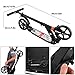 Kids/Adult Scooter with 3 Seconds Easy-Folding System, 220lb Folding Adjustable Scooter and 200mm Large Wheels (Black)
