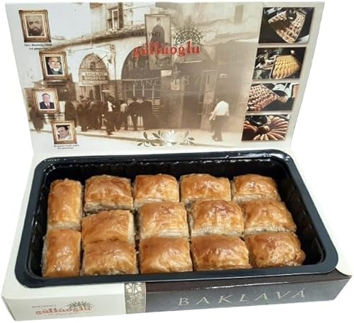 Gulluoglu, Turkish Walnut Baklava, 3.3lb - 1500 gr, 42 pieces, daily fresh shipment from Istanbul/Turkey